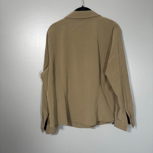 Kathy Che Women's Olive Green Military Style Studded Button Up Top - Size XL - Picture 6 of 6